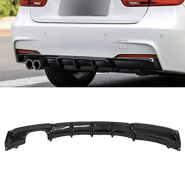 BMW 3 Series F30 F31 M Sport Twin Exhaust Rear Diffuser Gloss Black 12-19