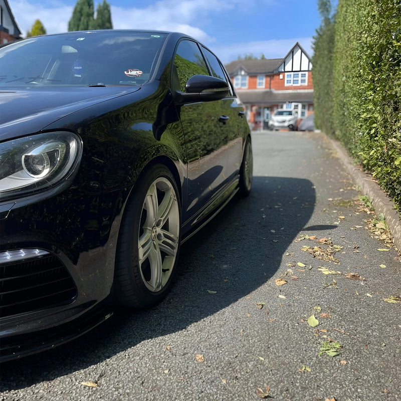 VW GOLF MK6 R SIDE SKIRTS EXTENSIONS . GLOSS BLACK ABS