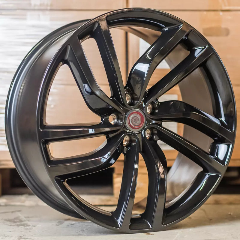 20" Labyrinth Style Gloss Black Alloy Wheels | Jaguar XE, XF