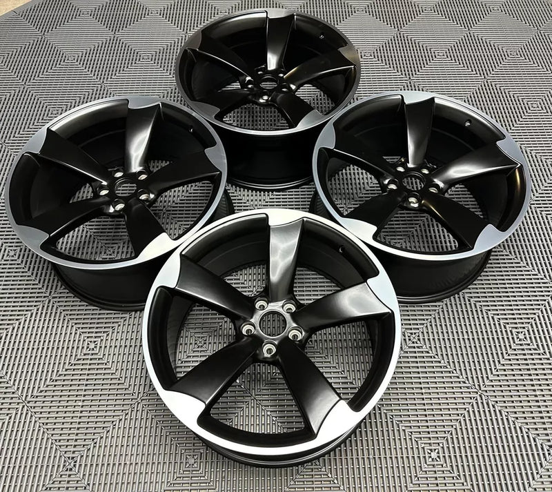 19" TTRS RS3 Style Alloy Wheels Satin Black Polished | OMI Wheels