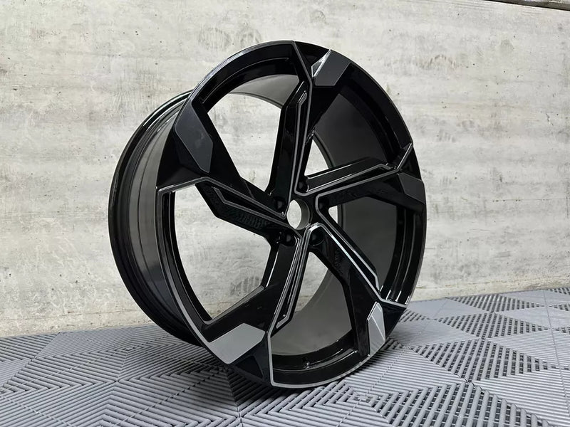 20" New 2024 Q8 E-Tron Style Alloy Wheels Gloss Black | OMI Wheels