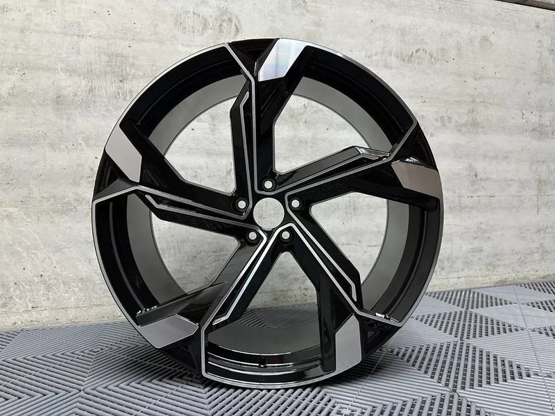 20" New 2024 Q8 E-Tron Style Alloy Wheels Gloss Black | OMI Wheels